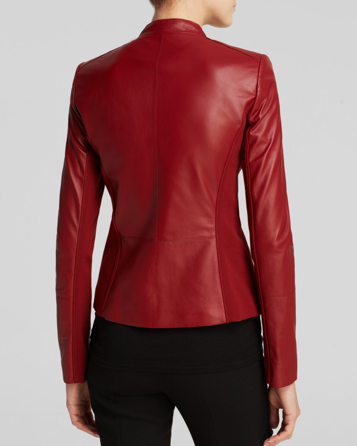 Lafayette 148 New York Denver Leather Jacket in Red Lyst