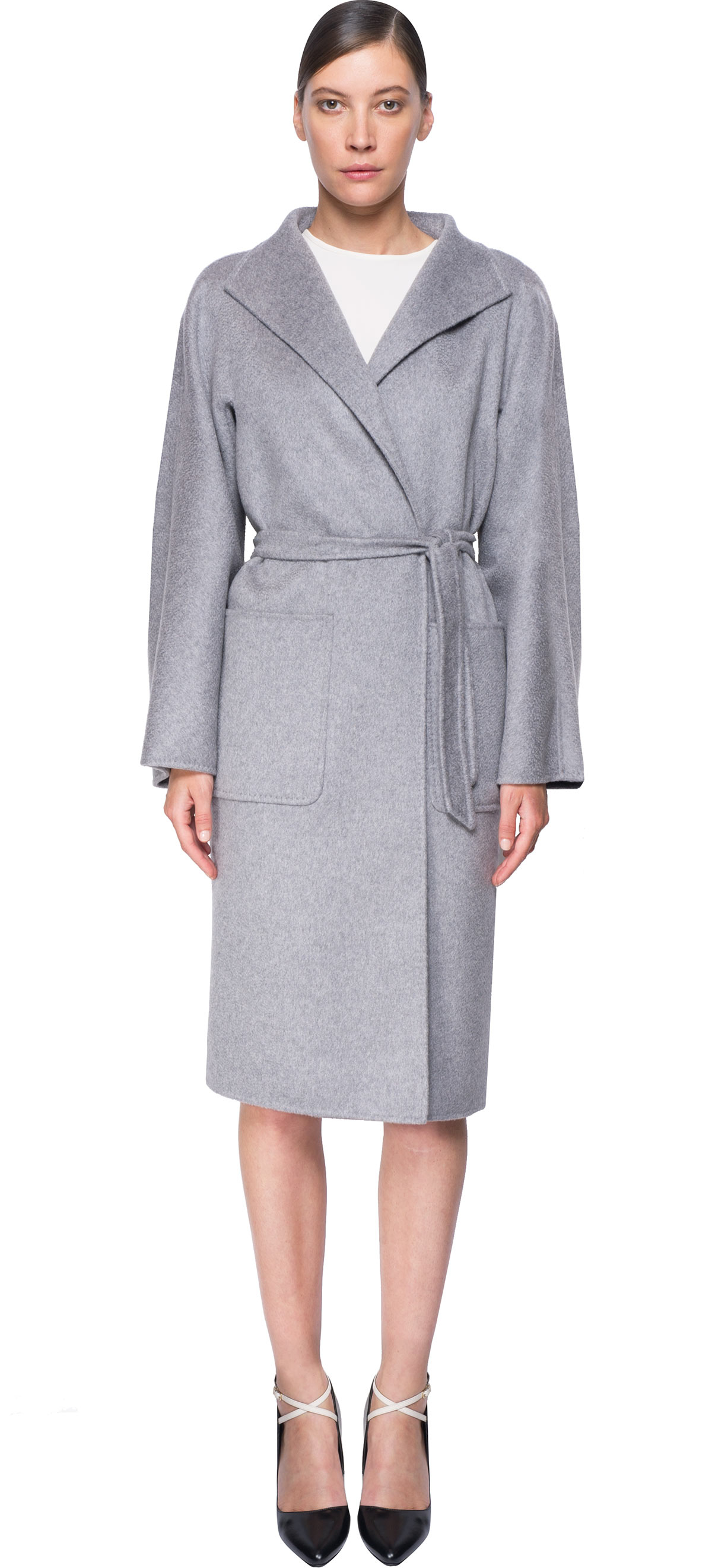 Max Mara 'lilia' Cashmere Coat in Gray - Lyst