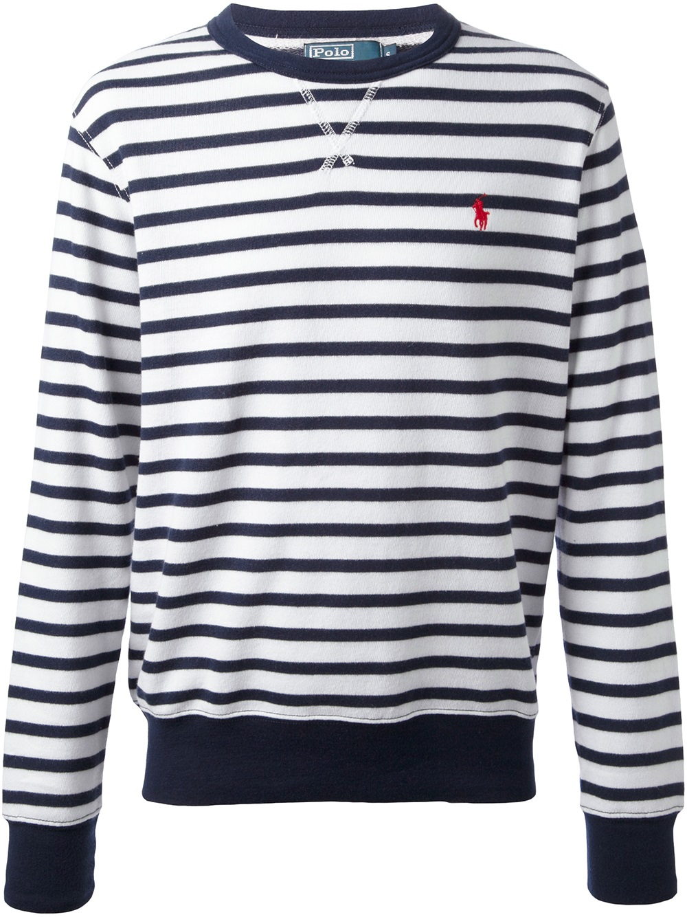 Ralph Lauren Stripe Sweater in White 