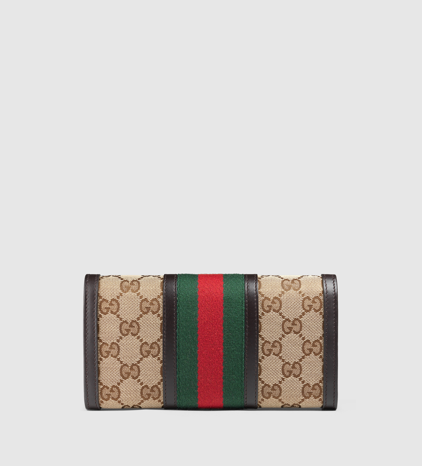 Gucci Vintage Web Gg Canvas Wallet in Natural | Lyst