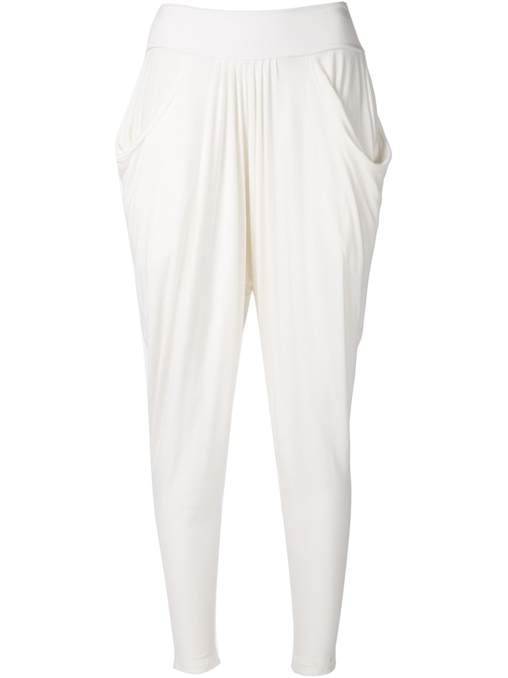 white jersey trousers