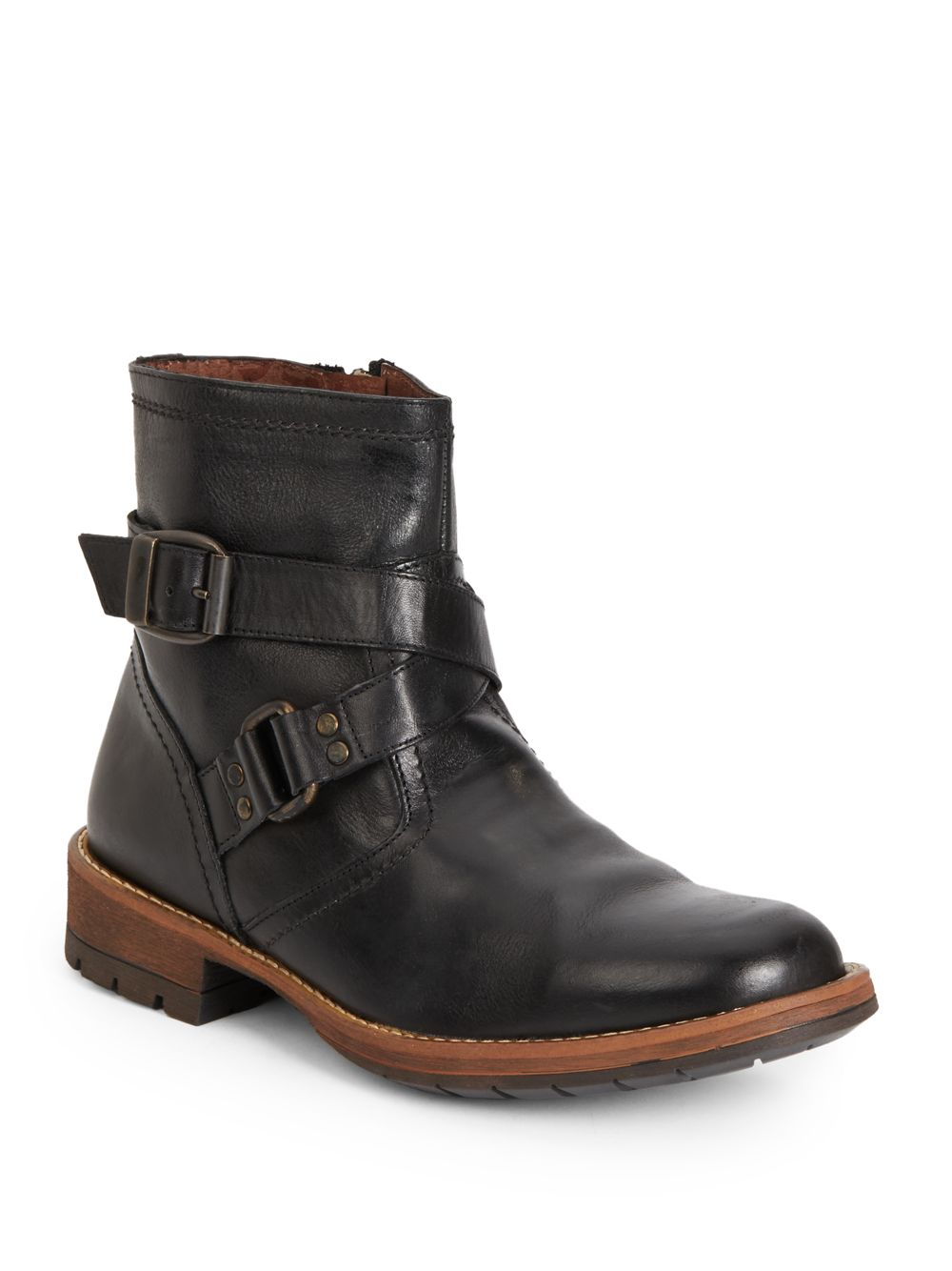 Steve madden Napier Leather Ankle Boots in Black for Men ...