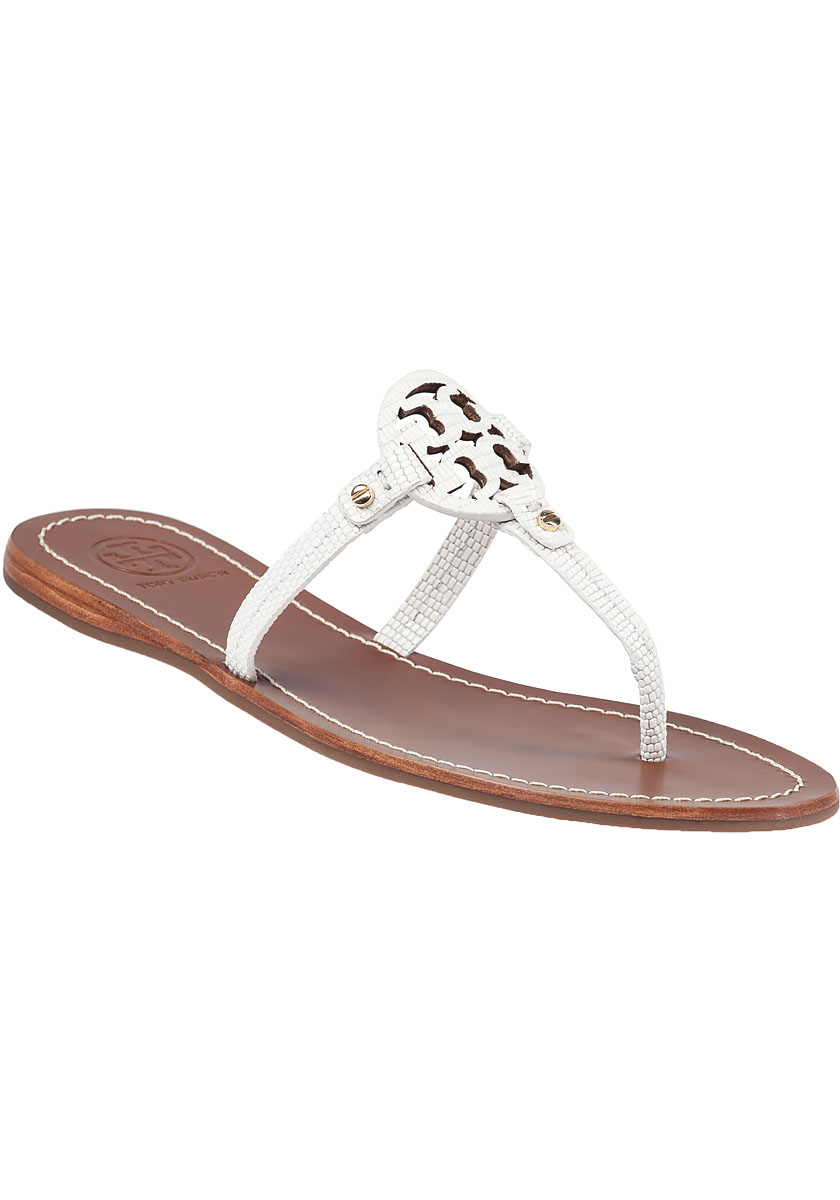 tory burch white flip flops