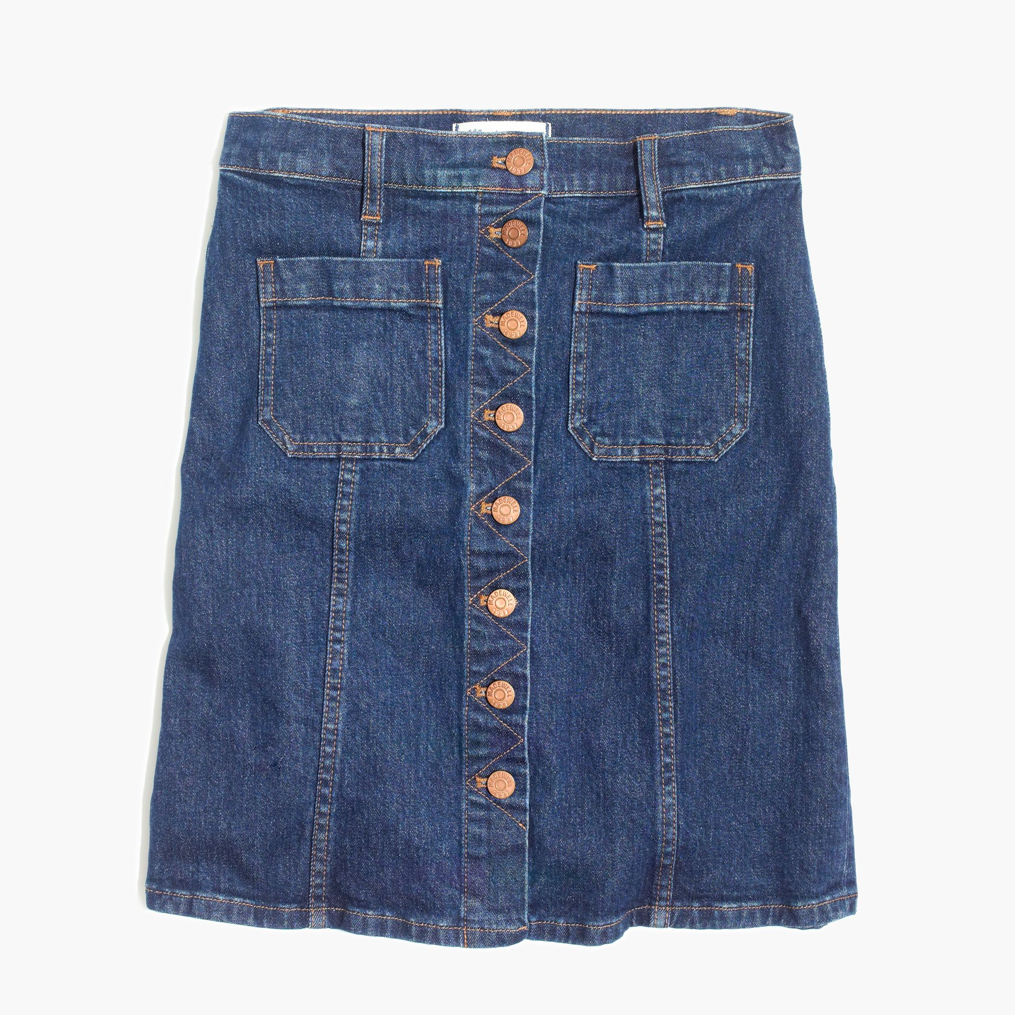 Madewell Denim Button-front Skirt in Blue - Lyst
