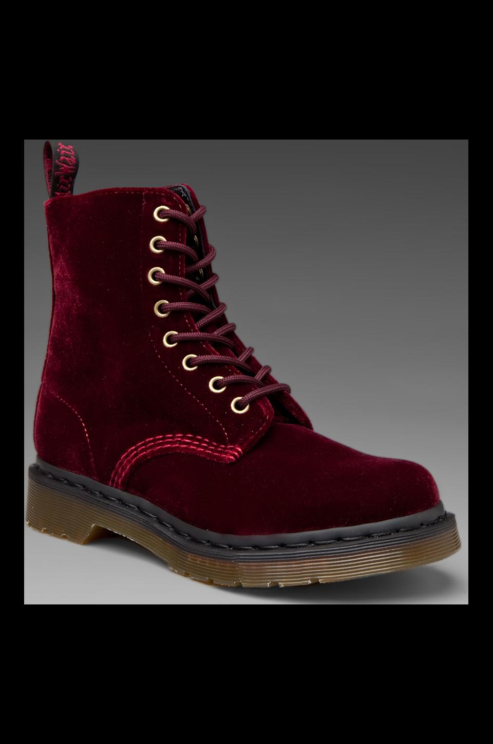 Dr. Martens Page Velvet Boot in Cherry Red (Red) Lyst