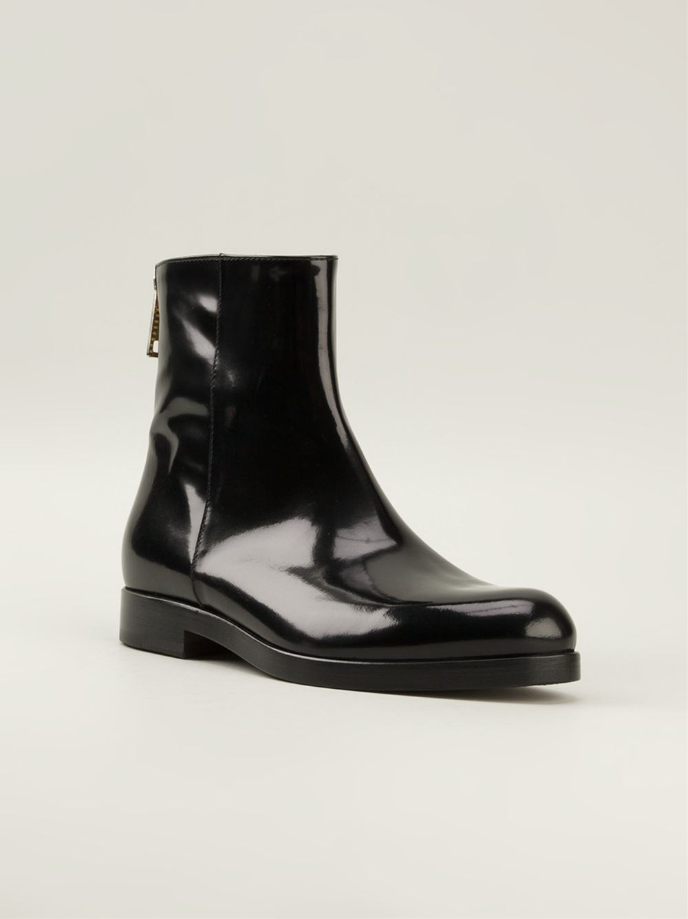 Alberto Guardiani Back Zip Ankle Boots in Black - Lyst