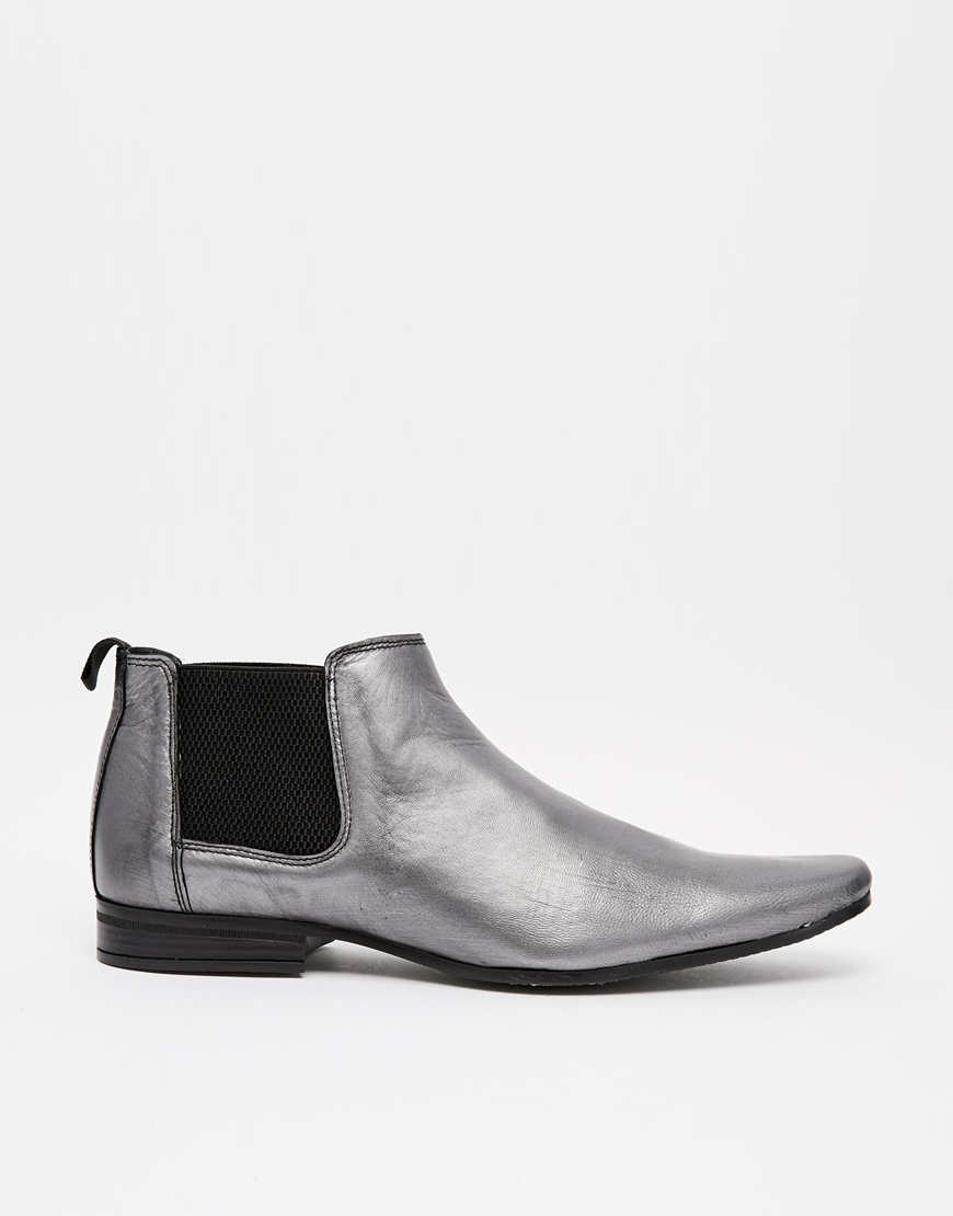 chelsea boots silver