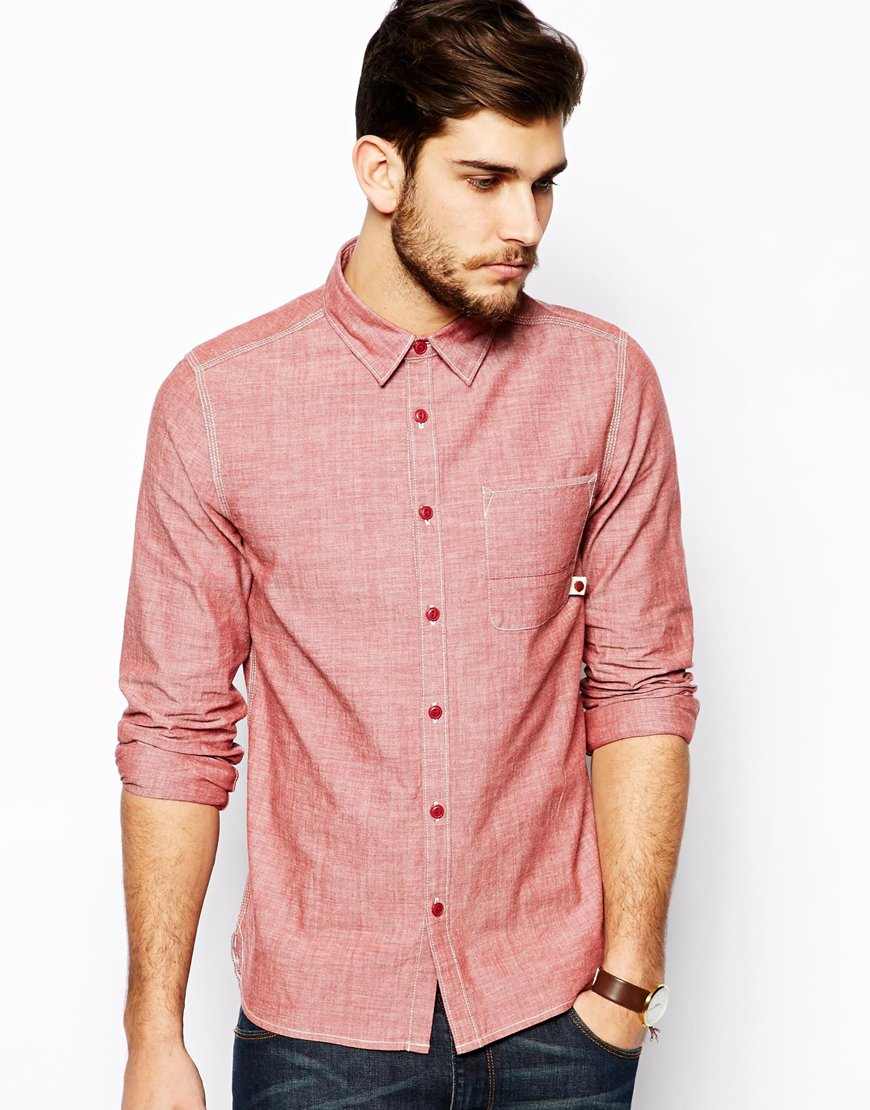 red denim shirt mens