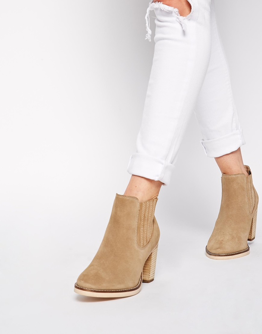 sand suede booties