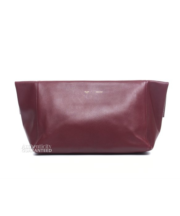 Cline Pre-Owned Marsala Leather Folded Clutch in Red | Lyst  