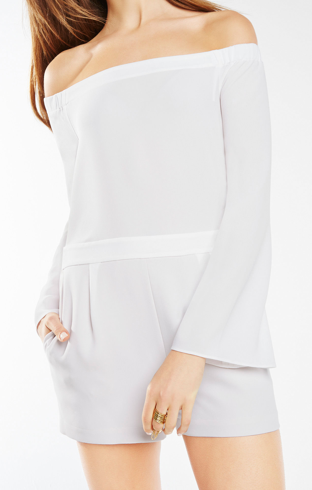bcbg white romper