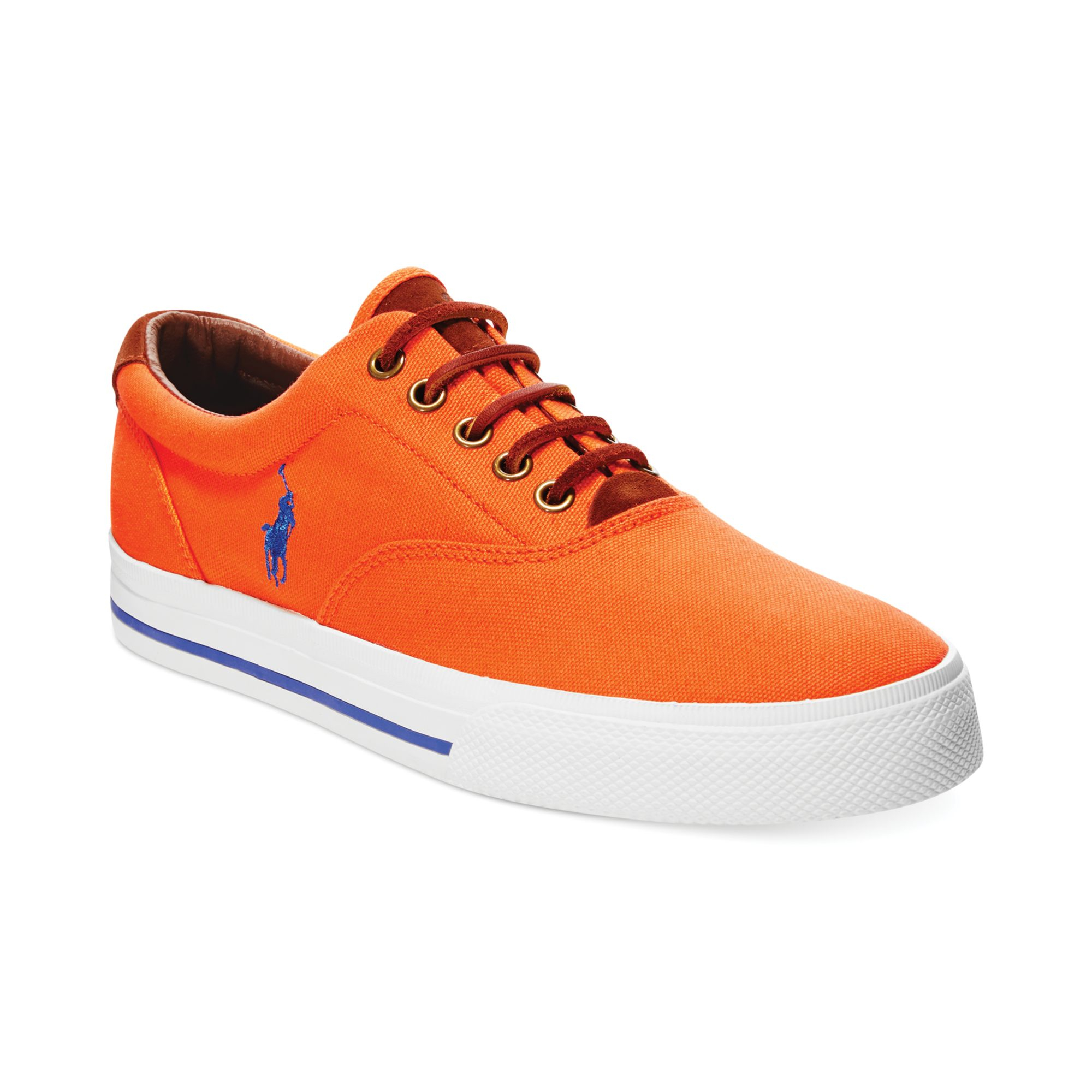 Ralph Lauren Polo Vaughn Canvas and Leather Sneakers in Orange for Men |  Lyst