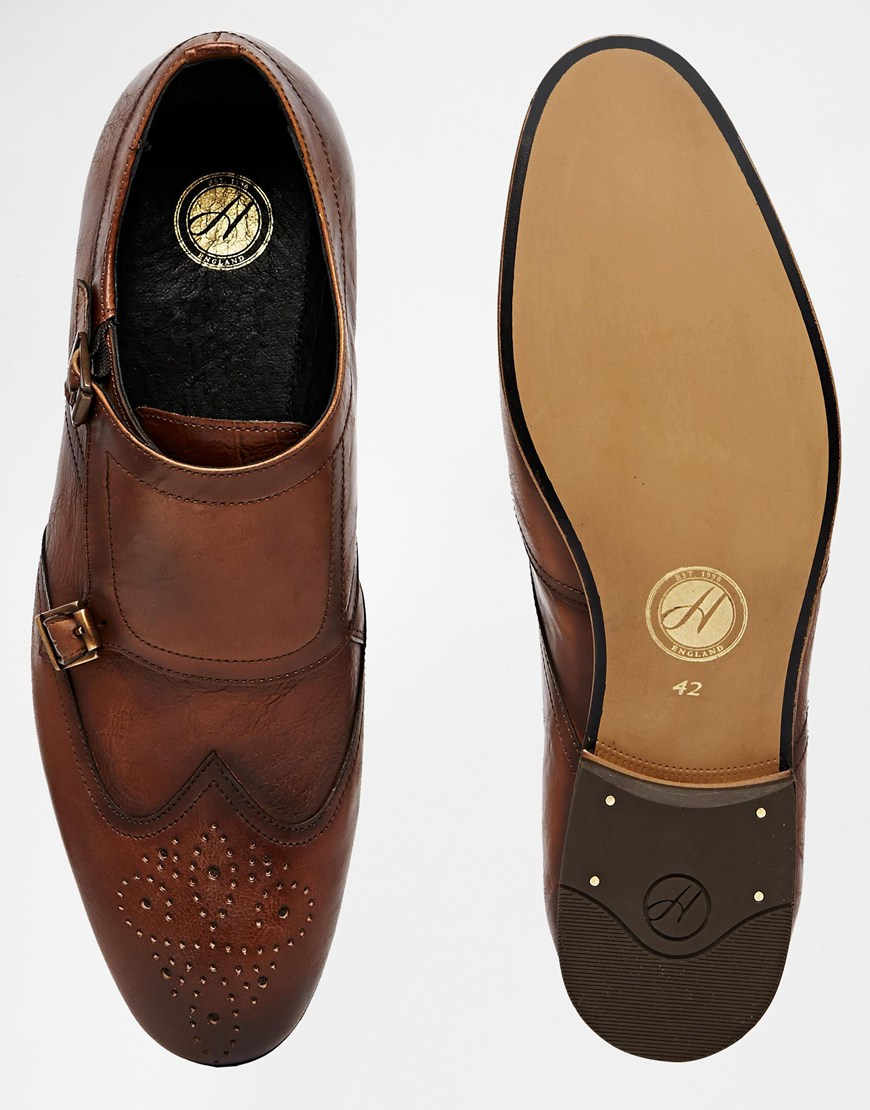 H by Hudson Leather H By Hudson Welch Brogue Monk Shoes in