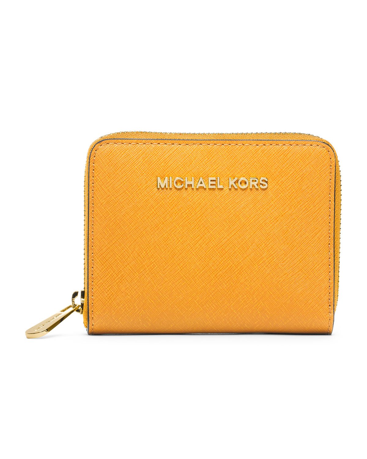 Michael Kors Michael Medium Jet Set Travel Ziparound Wallet in Orange | Lyst