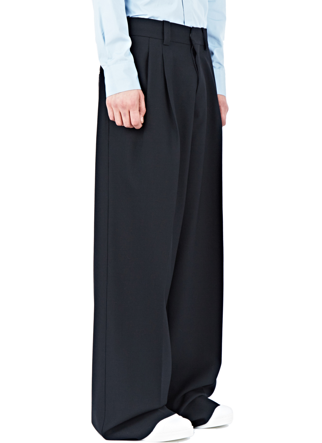Marni Men's Polka Dot Wide-Leg Knit Trousers - Lily White - Size 40