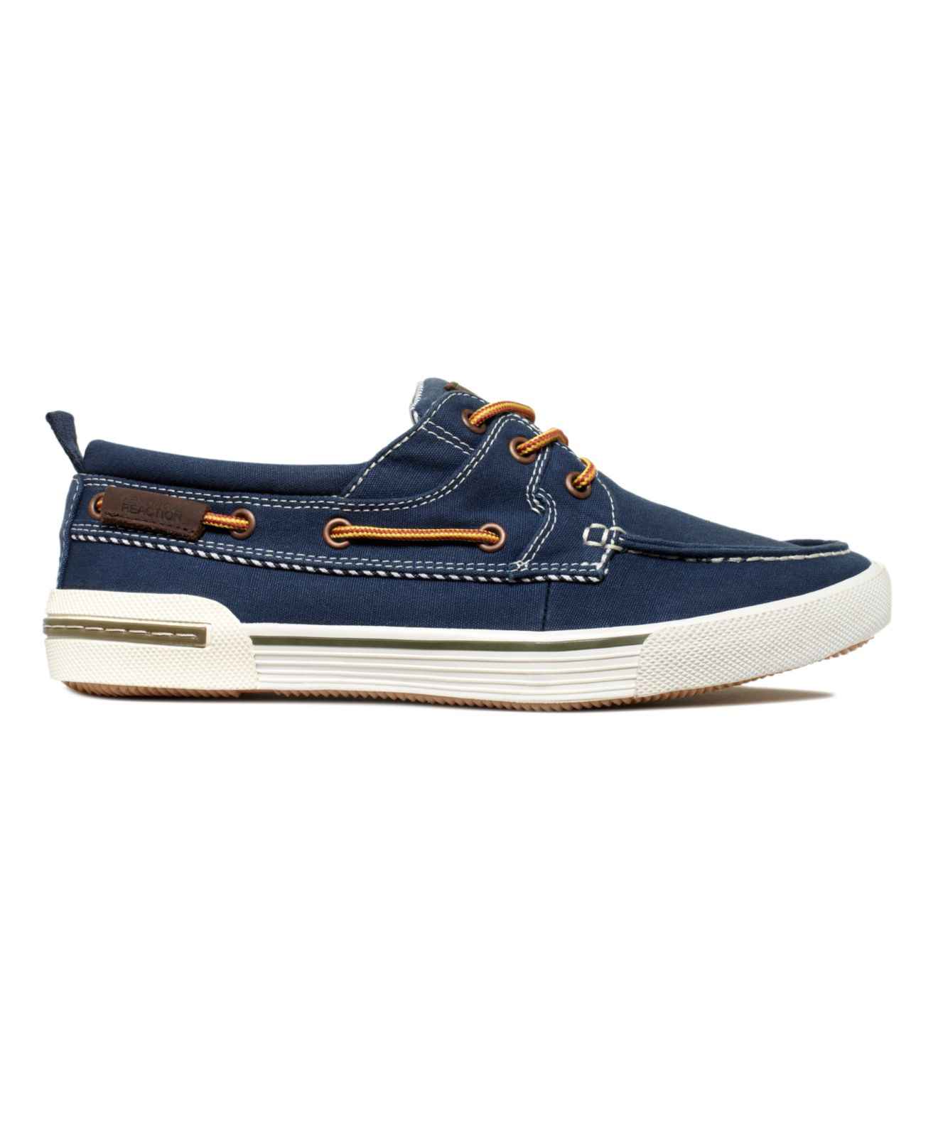 Kenneth Cole Reaction Toss The Anchor Canvas Boat Shoes in Navy (Blue ...