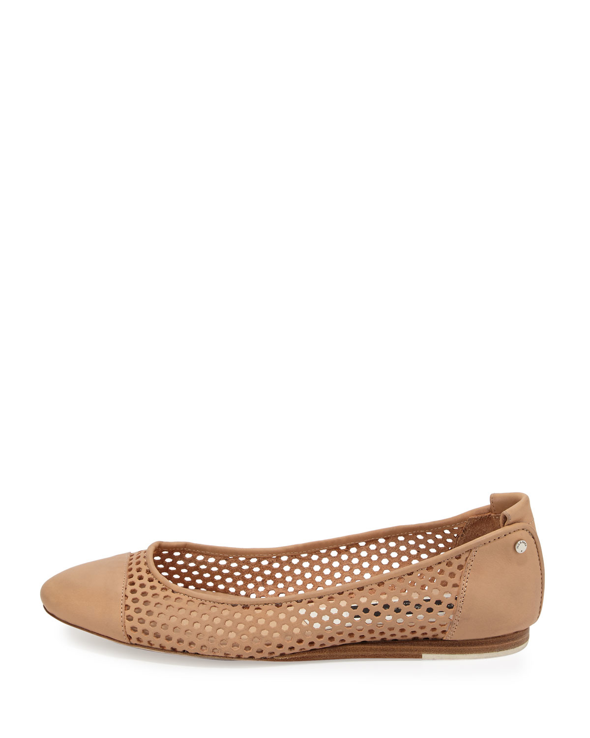 Rag & Bone Sybil Perforated-Leather Ballet Flats in Tan (Brown) - Lyst