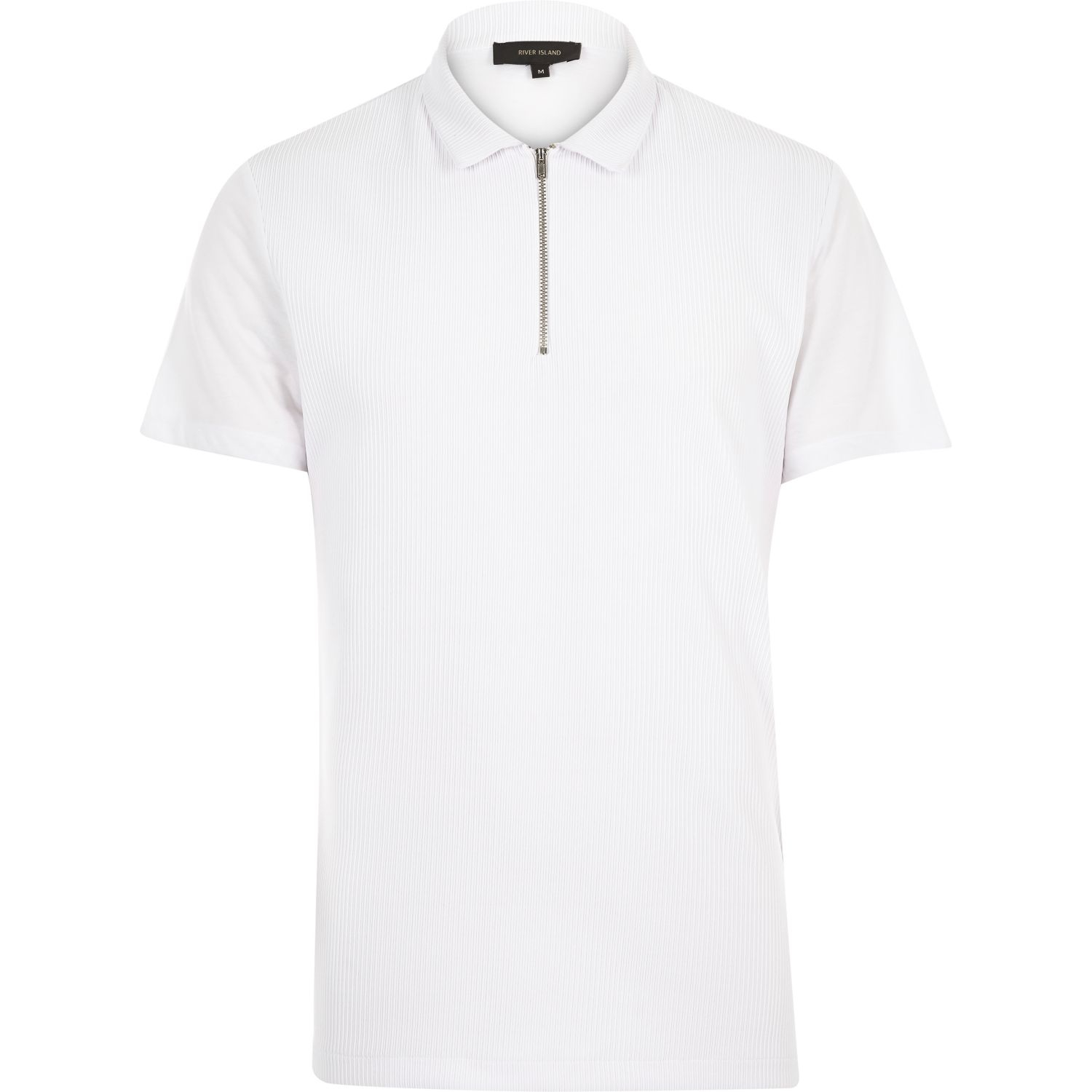 white zip polo