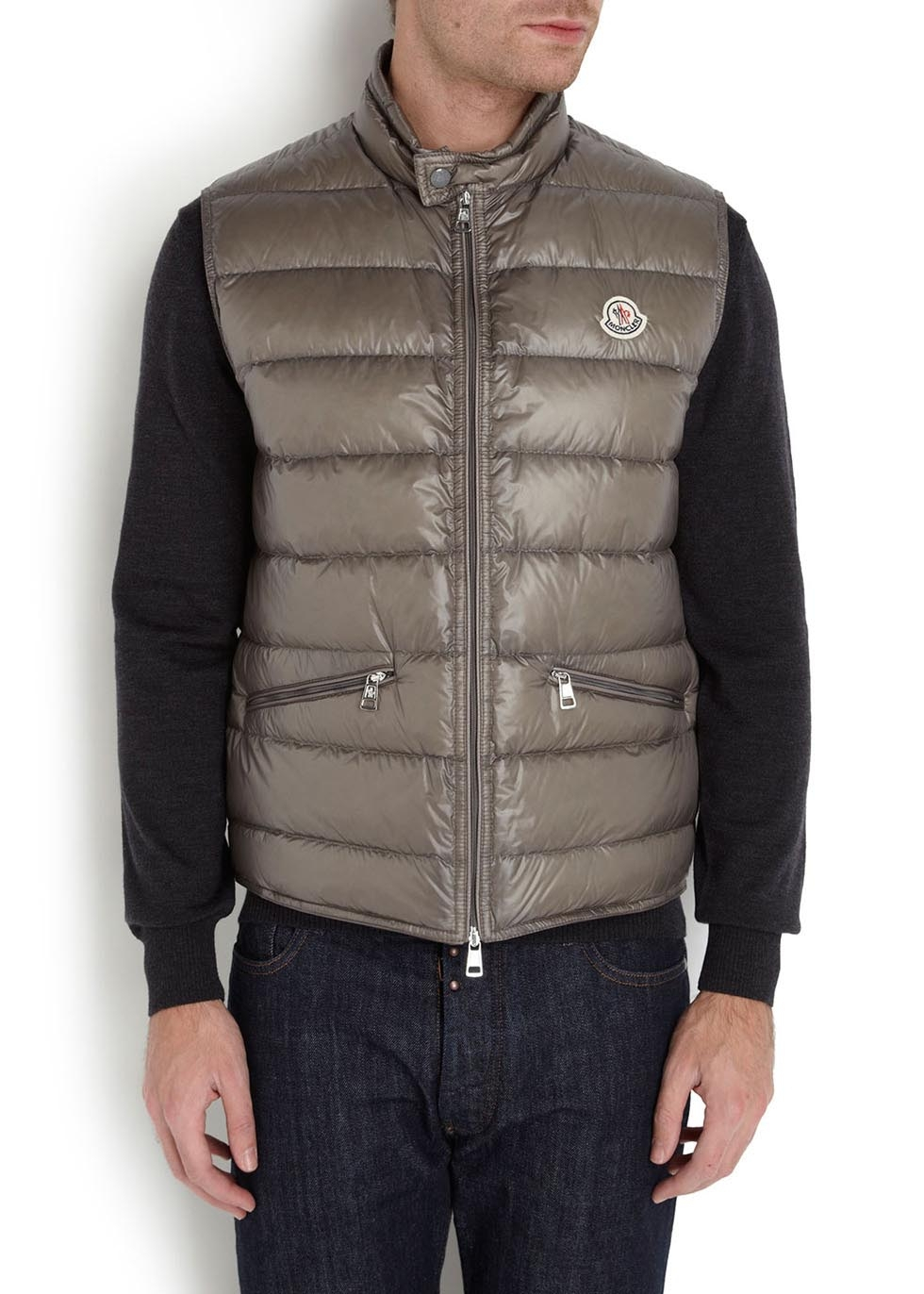 Moncler Grey Quilted Shell Gilet in Grey for Men - Lyst