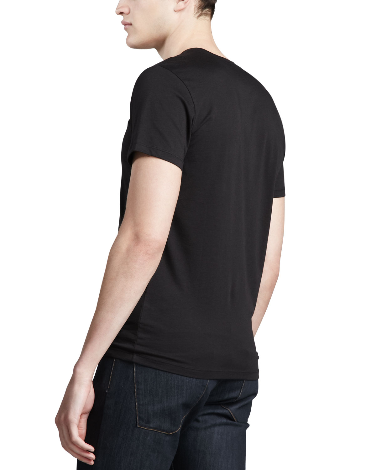 mens black silk t shirt