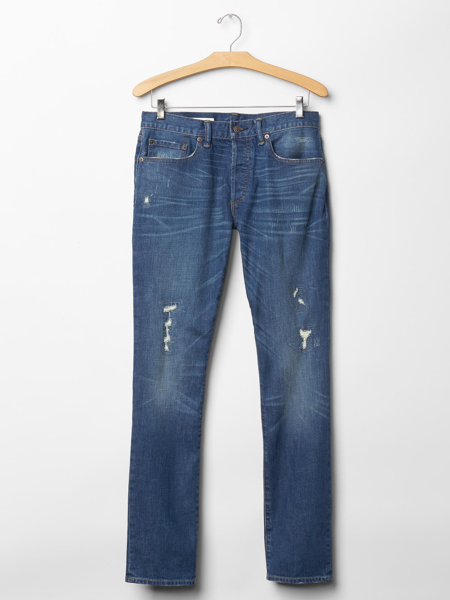 Gap 1969 Skinny Fit Jeans (Bright Vintage Wash) in Blue for Men (bright