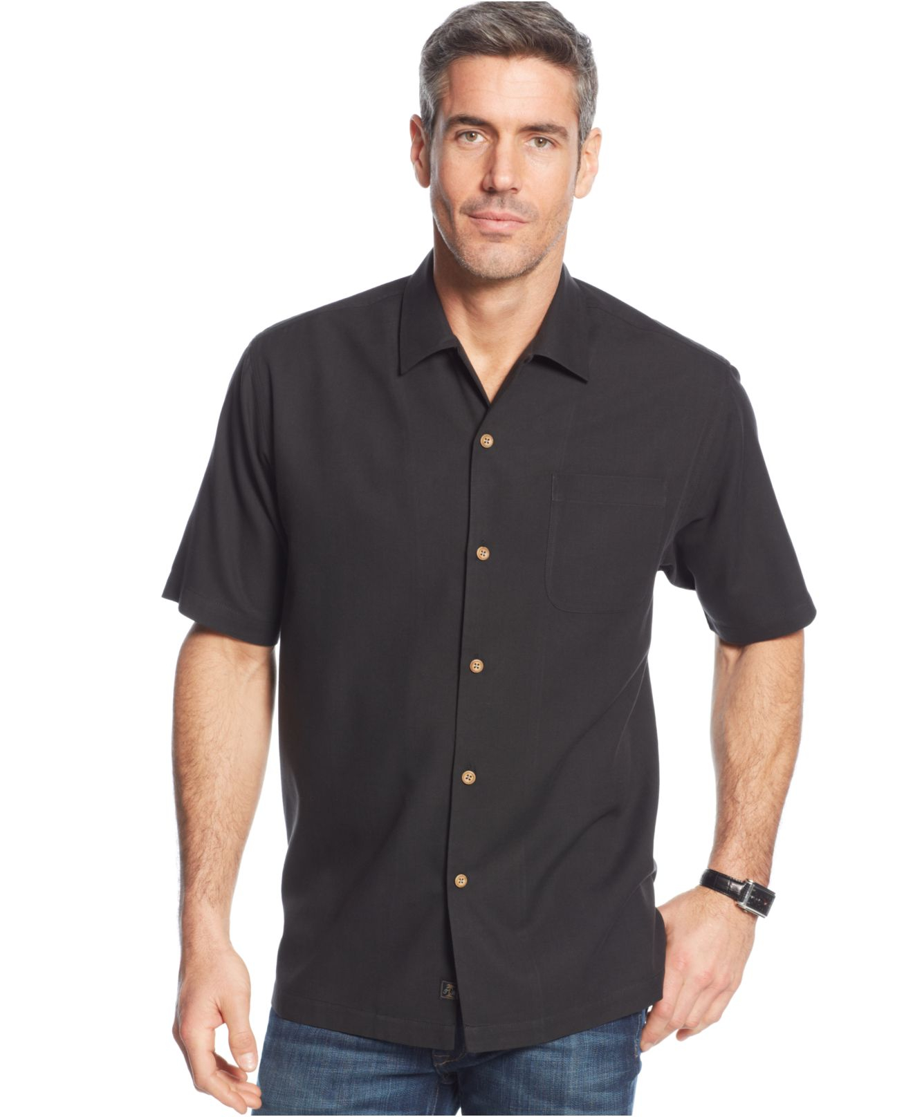 tommy bahama black silk shirt