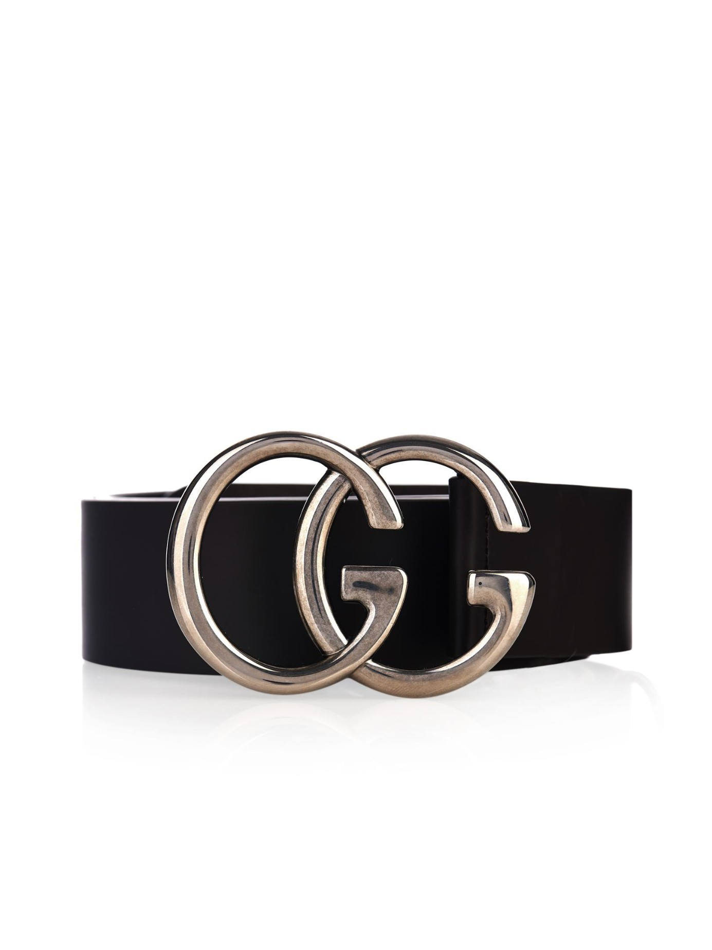 Gucci Gg-Buckle Leather Belt in Brown 