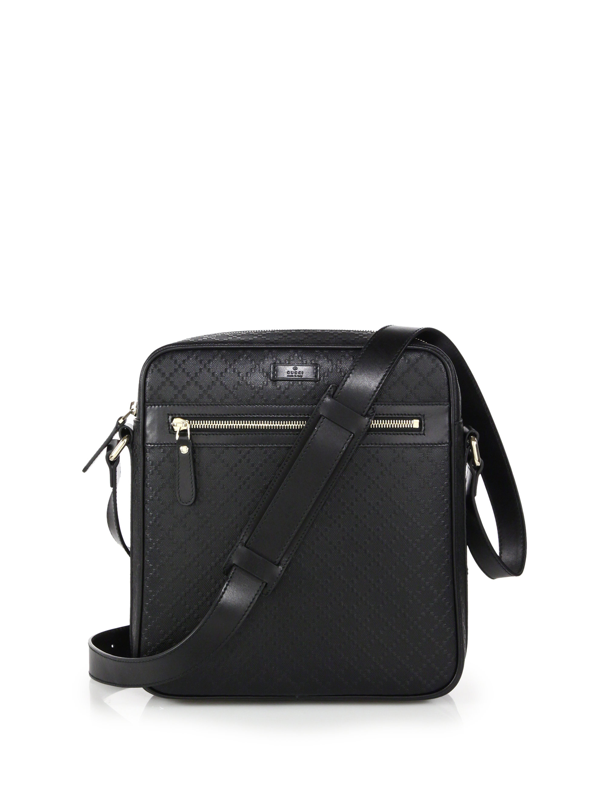 Gucci Bright Diamante Leather Shoulder Bag in Black for Men | Lyst