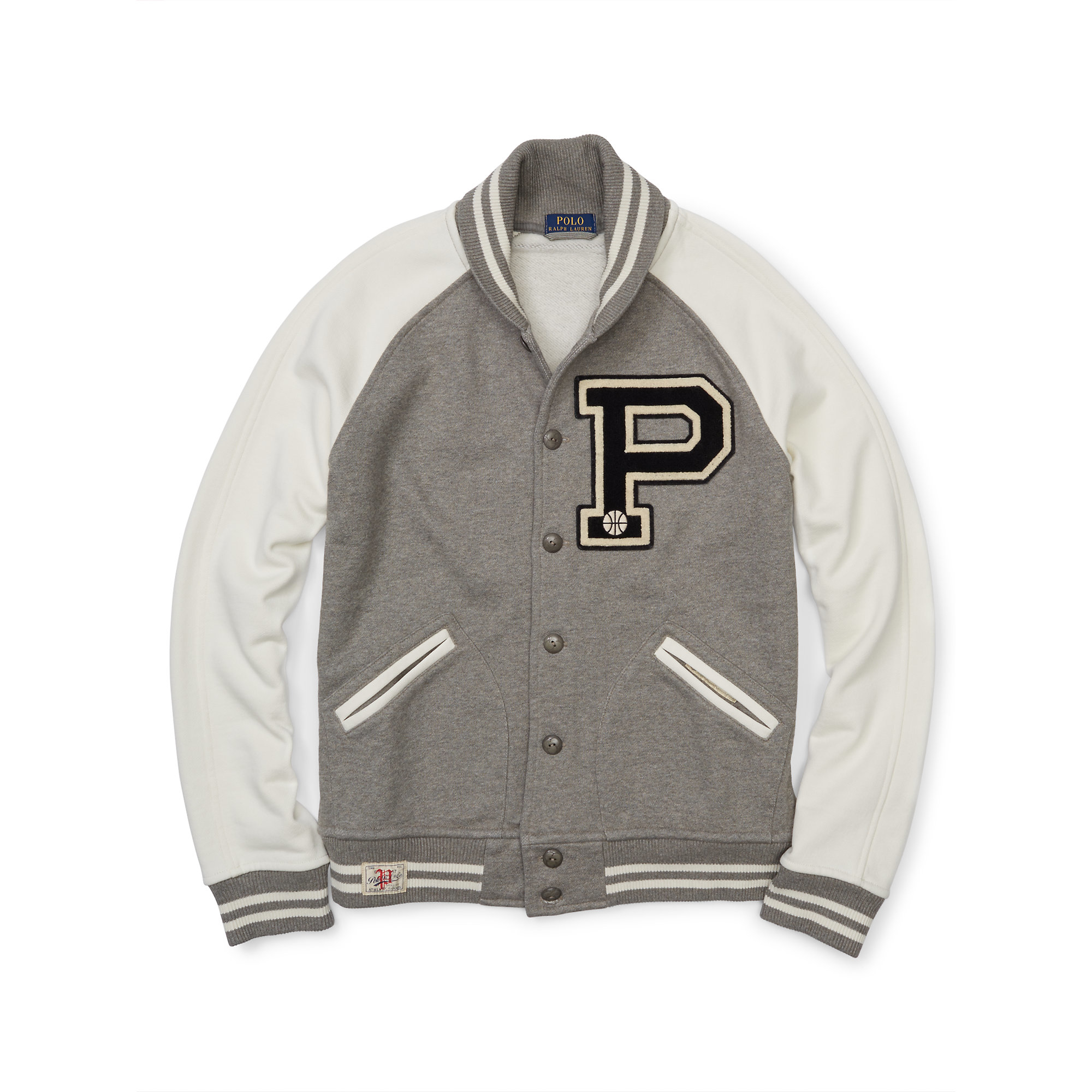 Polo Ralph Lauren Fleece Baseball Jacket in Gray for Men | Lyst