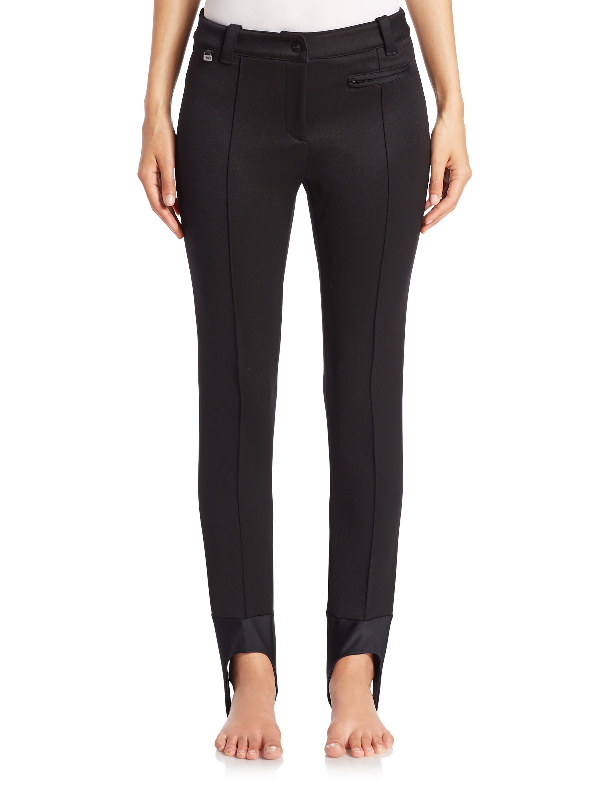 Fendi Seamed Stirrup Pants in Black | Lyst