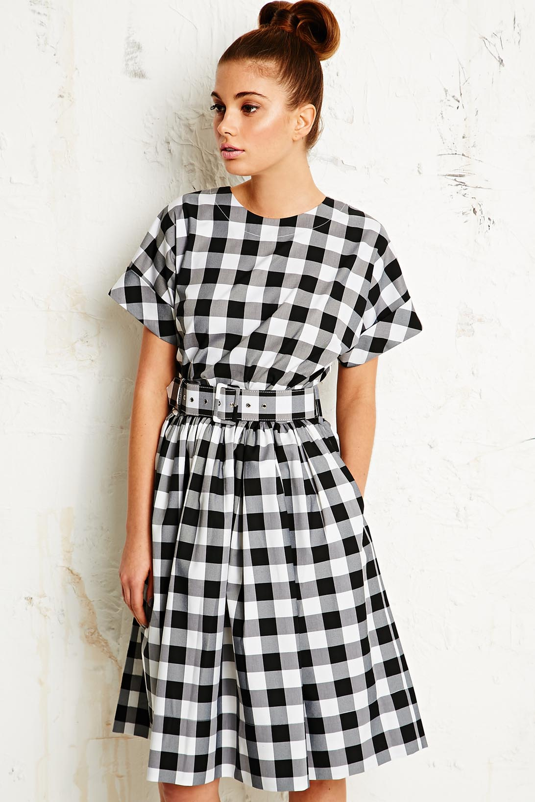 womens black gingham dress