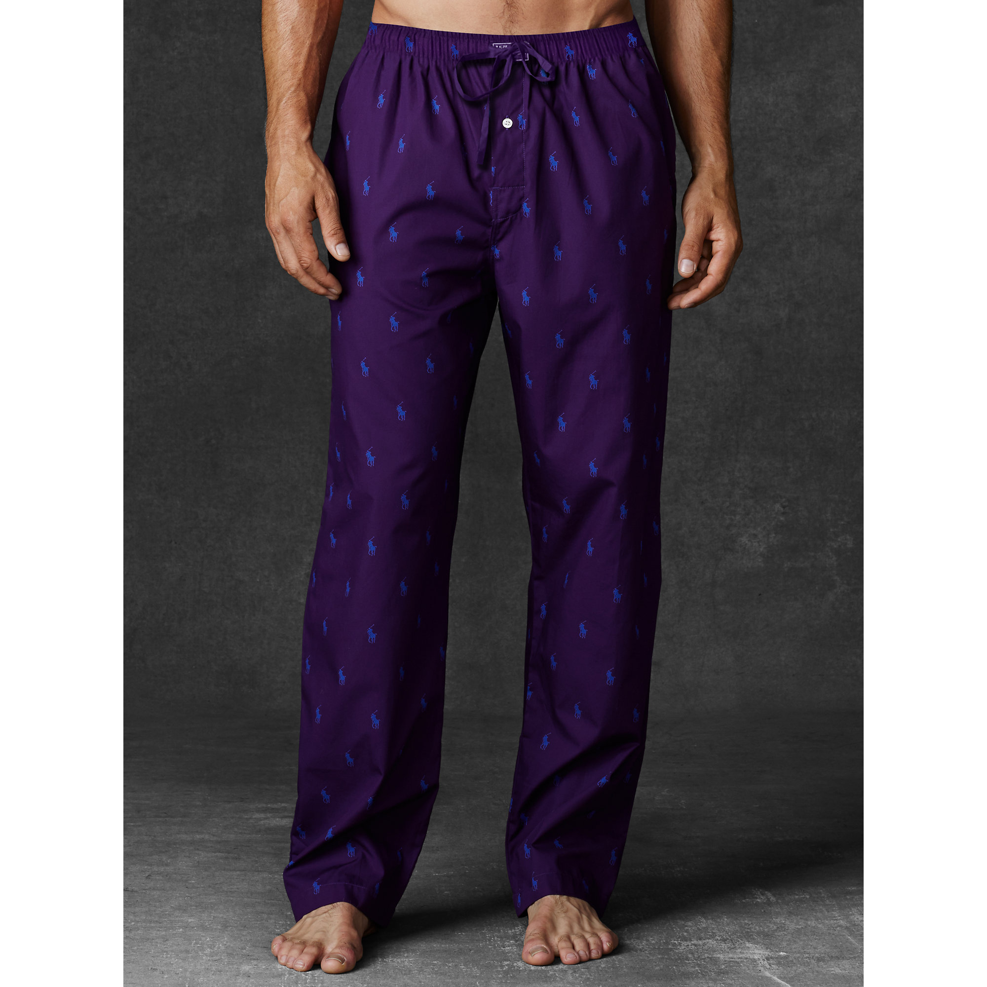 purple polo pajama pants