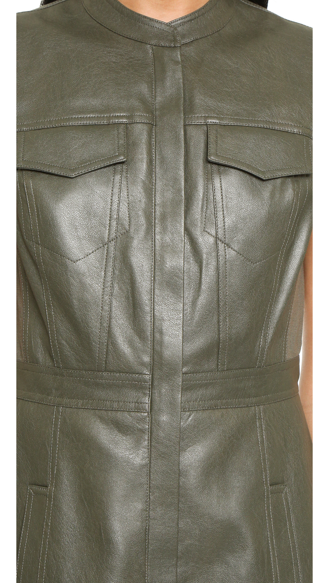 Bcbgmaxazria Allexandria Dress Deep Olive In Gray Lyst Gallery