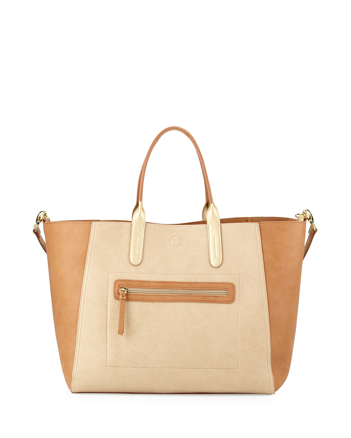 Neiman Marcus Reversible Faux-leather Tote Bag in Natural/sa (Natural) - Lyst