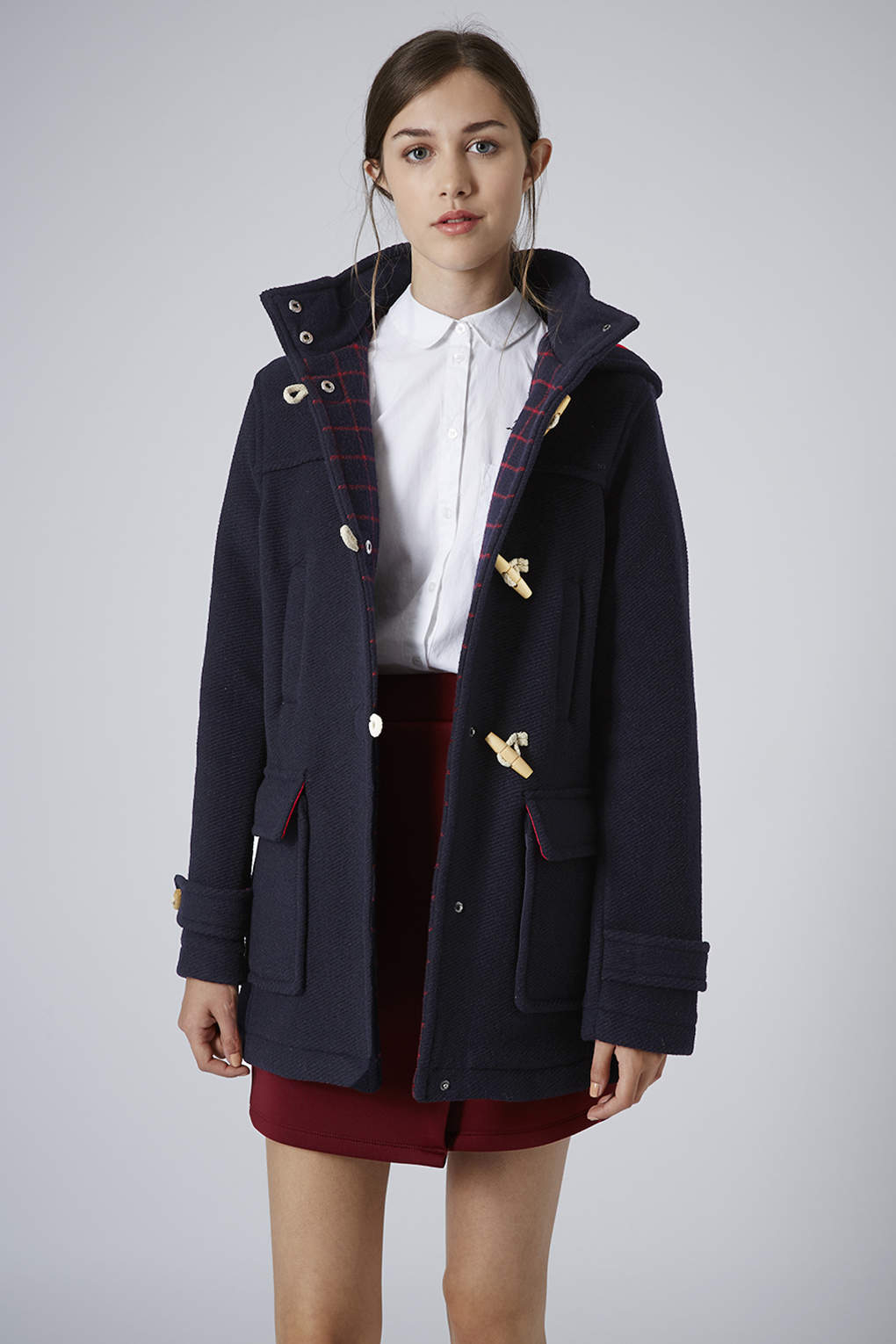 navy blue toggle coat
