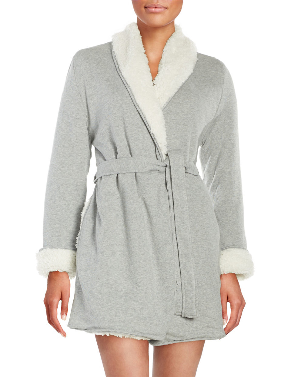 Splendid Sherpalined Jersey Bathrobe in Grey Heather (Gray) Lyst