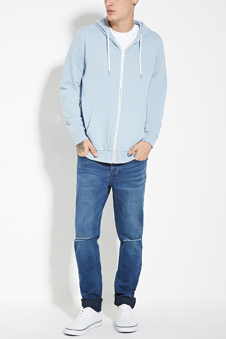 light blue zip up hoodie mens