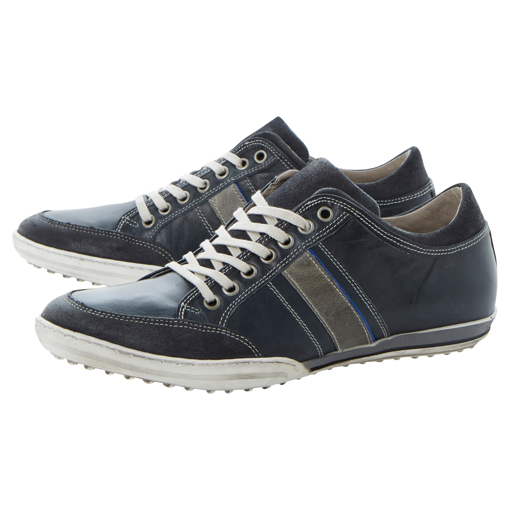 Dune Tipple Panel Leather Trainers in Navy (Blue) for Men - Lyst