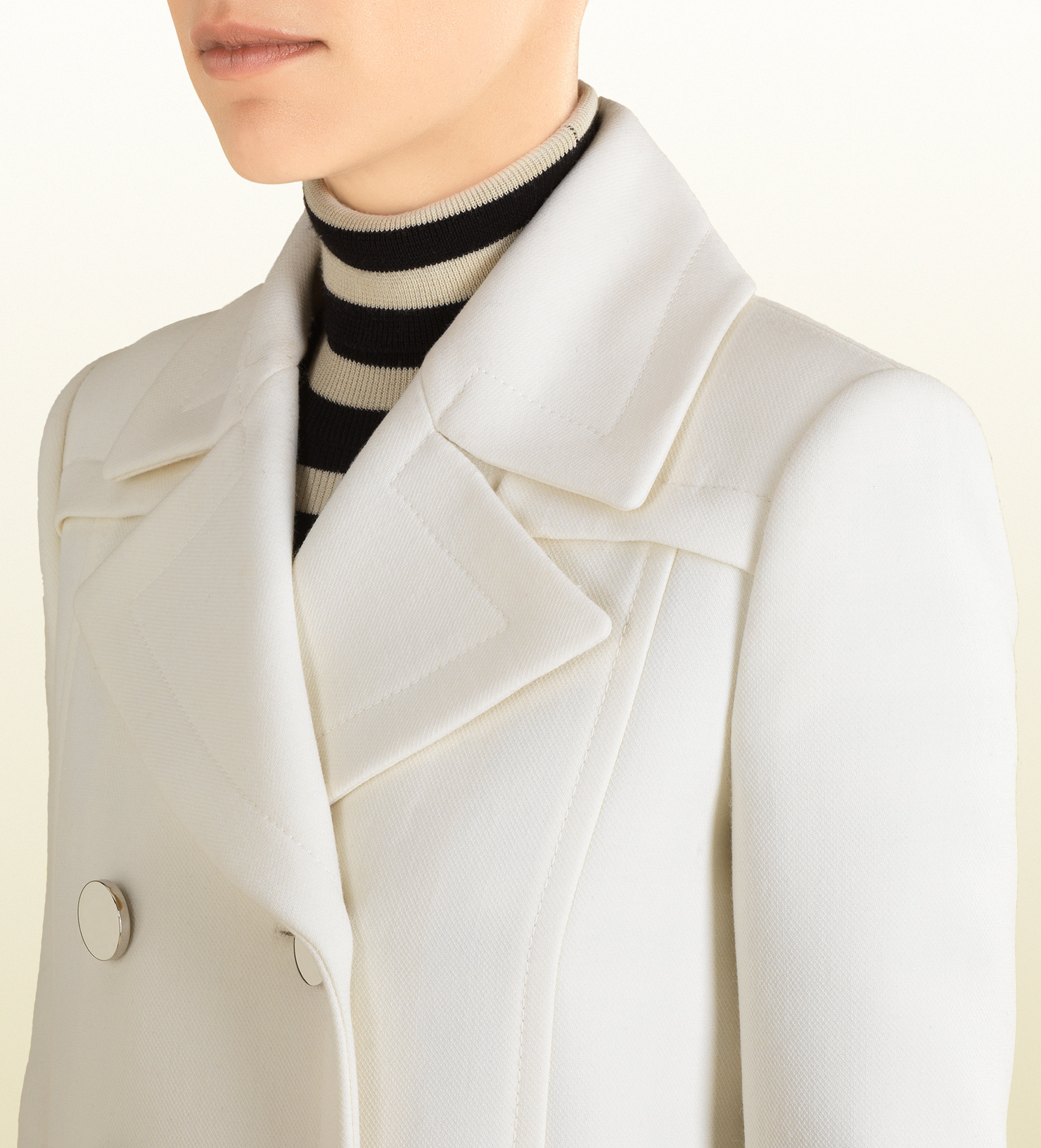 gucci white wool coat