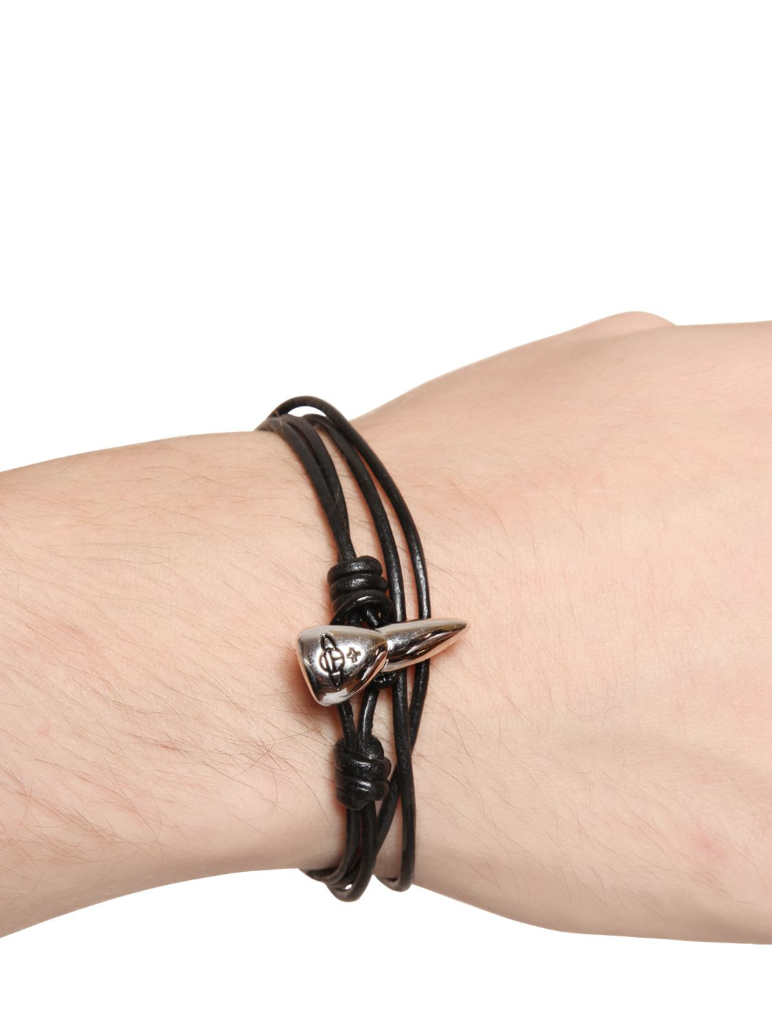 Vivienne Westwood Cotton Tooth Cord Bracelet in Black/Silver (Black) for Men  - Lyst