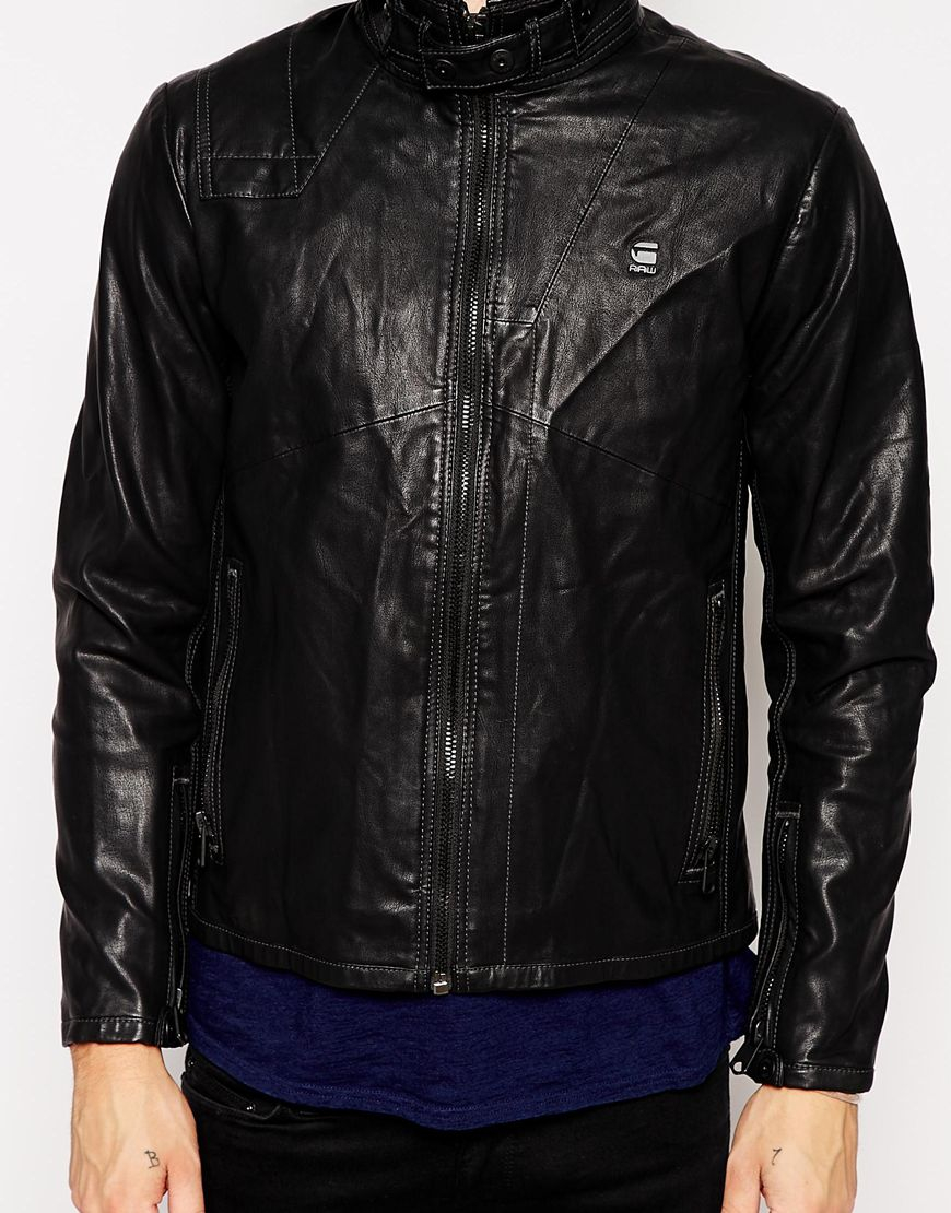 G-Star RAW G Star Biker Jackets Forc Across Faux Leather in Black for Men -  Lyst