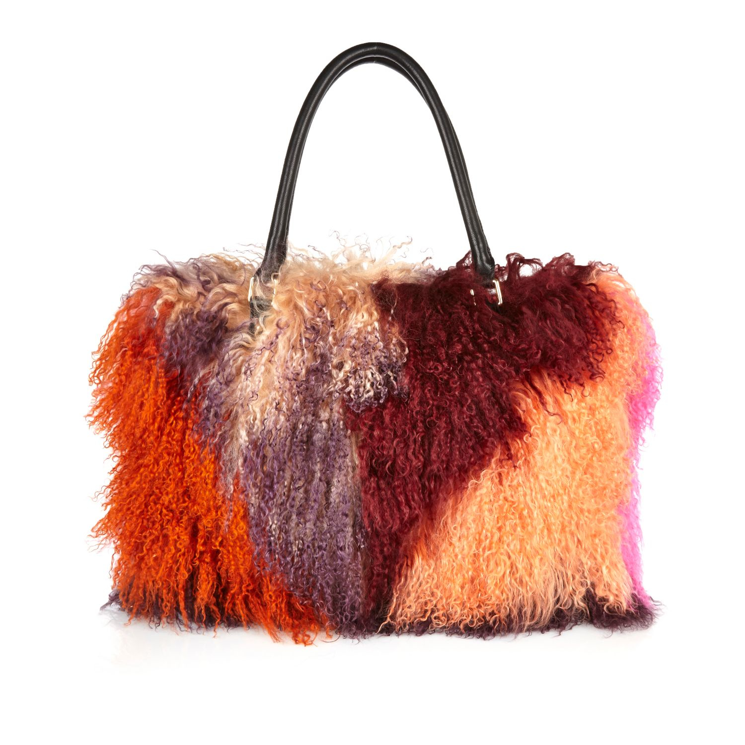 River Island Pink Mongolian Fur Handbag In Lyst Gallery