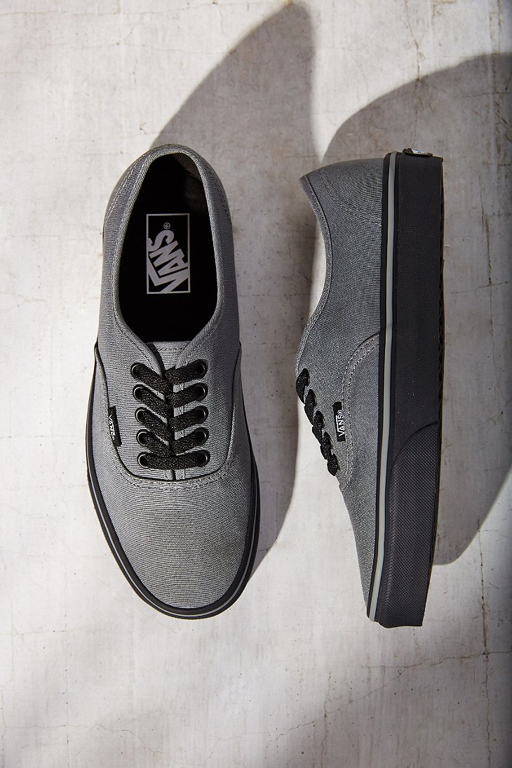Vans Authentic Black Sole Sneaker in Gray | Lyst