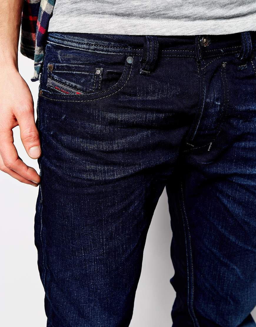 Super goed Indiener ernstig DIESEL Jeans Made In Italy Safado Straight Fit 837g Dark Scrape Wash in  Blue for Men | Lyst