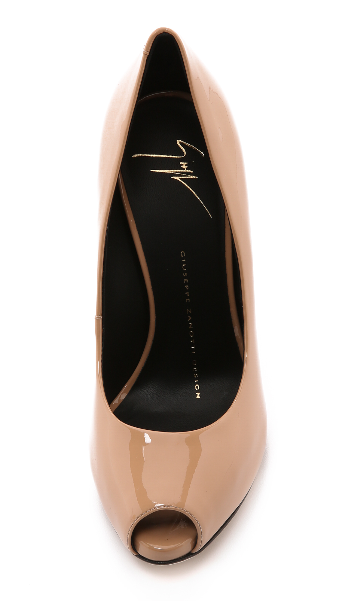Giuseppe Zanotti Glossy Nude Patent Heels in Natural - Lyst