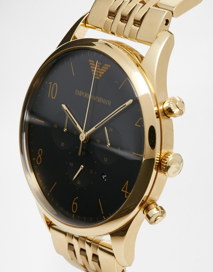 mens gold armani watches