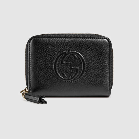 Gucci Soho Leather Disco Wallet in Black | Lyst