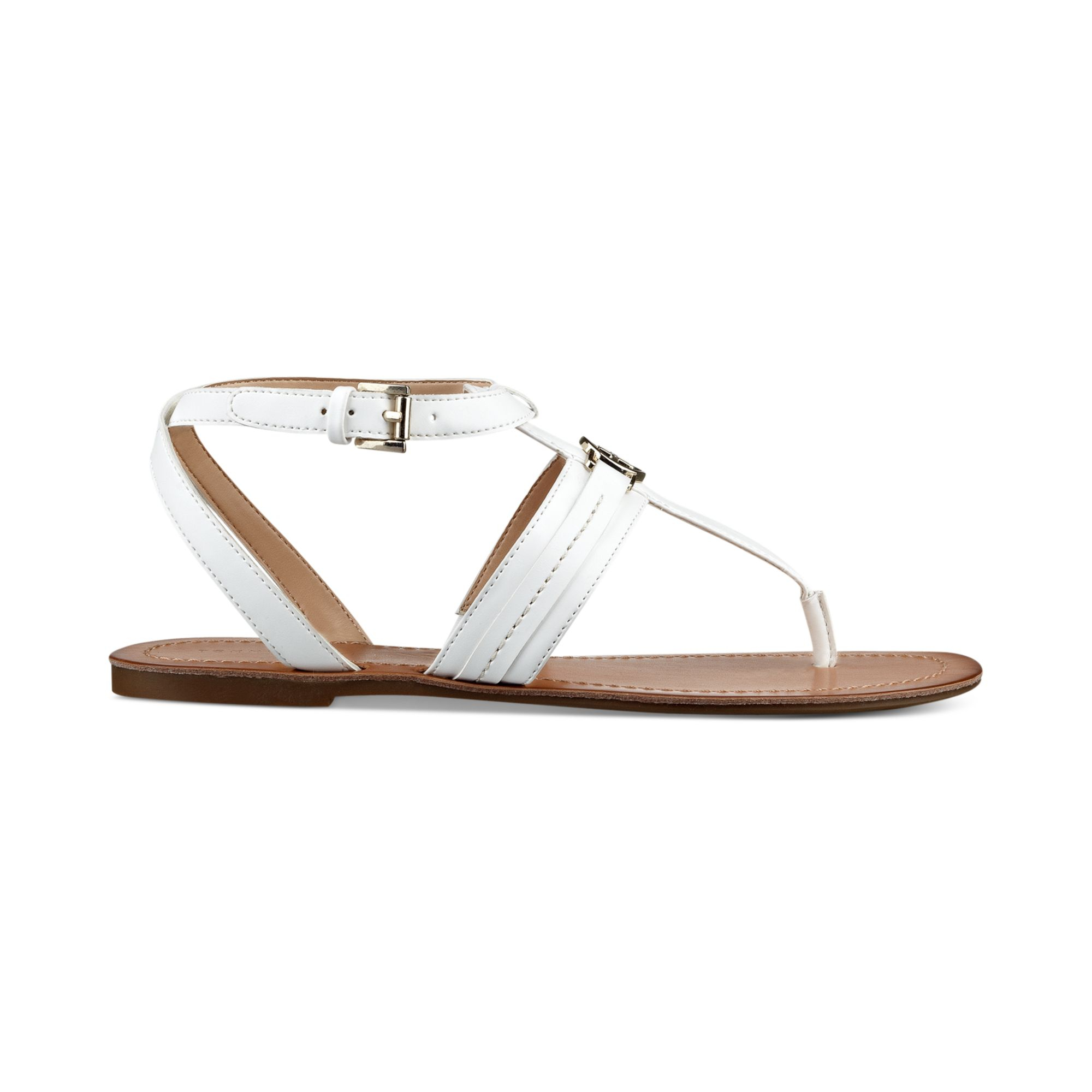 Opmuntring grube inch Tommy Hilfiger Womens Lorine Flat Thong Sandals in White | Lyst