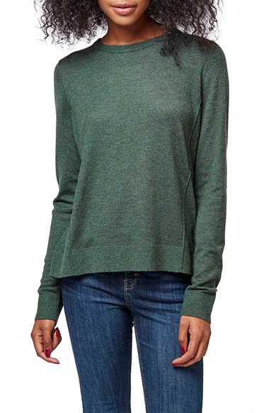 Topshop 'girly' Crewneck Sweater in Green (DARK GREEN) | Lyst