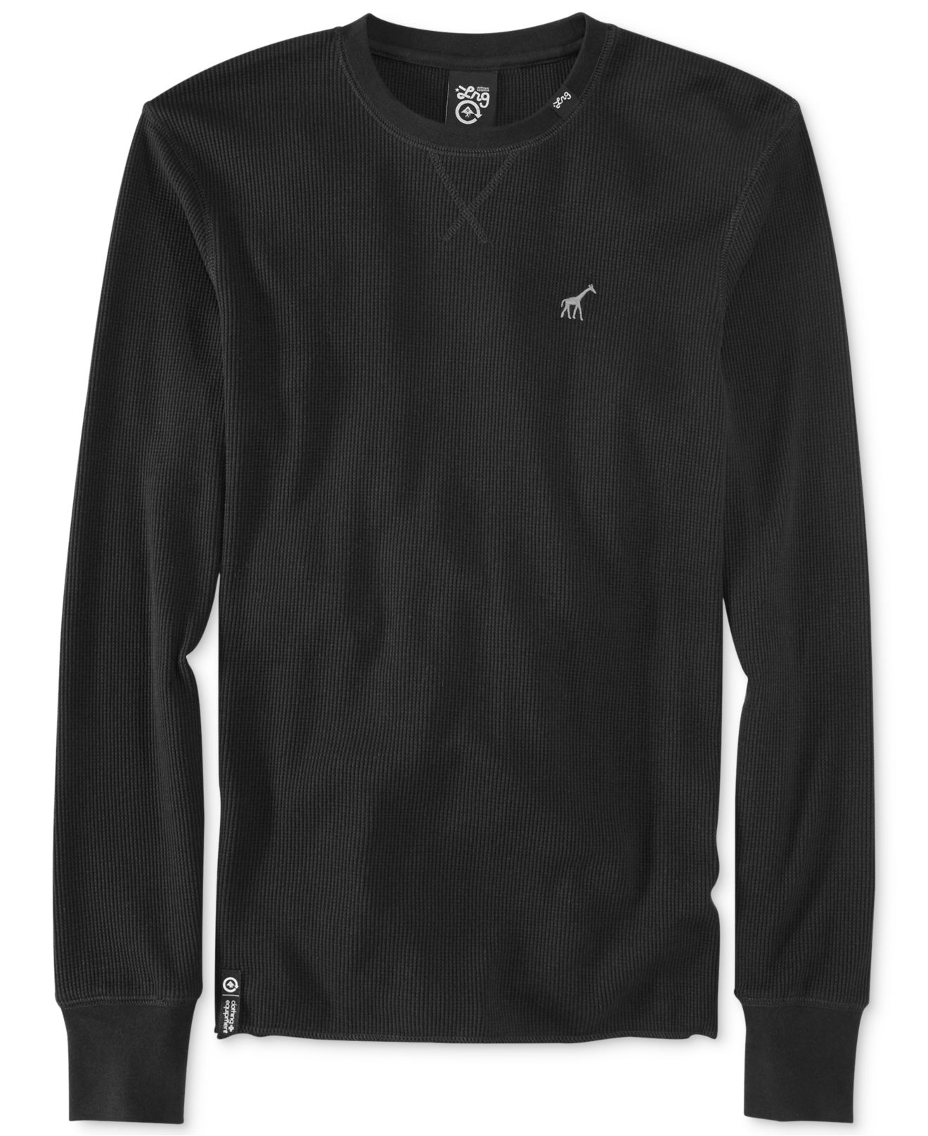 LRG Cotton Solid Waffle-Knit Thermal Shirt in Black for Men | Lyst